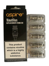 Load image into Gallery viewer, ASPIRE NAUTILUS BVC ~ REPLACEMENT COILS 0.7 1.6 1.8 Ohm ~ 2 or 5 coils ~UKSELLER