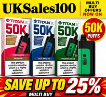 Load image into Gallery viewer, Titan X 50k Prefilled Pod Kit - 20mg - Rechargeable Pod Kit ~ Genuine UKSeller