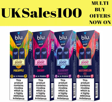 Blu Bar Replacement Filled Pods - 20MG - TBD - Genuine UKSeller / Stock