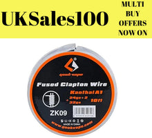 Load image into Gallery viewer, Geekvap fused clapton wire kanthal a1 zk09 24ga+32ga ~ Genuine UK Seller / Stock