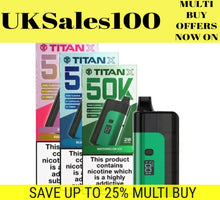 Load image into Gallery viewer, Titan X 50k Prefilled Pod Kit - 20mg - Rechargeable Pod Kit ~ Genuine UKSeller