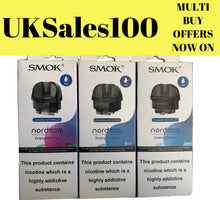 Load image into Gallery viewer, Smok Nord 50w Replacement Pods - 2ml - NORD ~ RPM~ LP2 ~ 3 In A Pack ~ UK SELLER