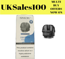 Load image into Gallery viewer, Smok Nord 50w Replacement Pods - 2ml - NORD ~ RPM~ LP2 ~ 3 In A Pack ~ UK SELLER